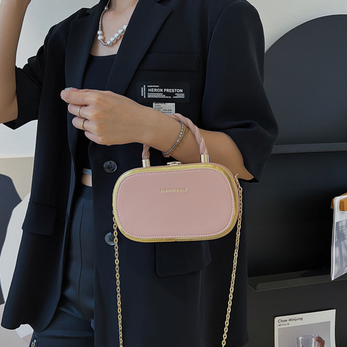 Chain Box Bag Candy Color Crossbody Commuter Bag