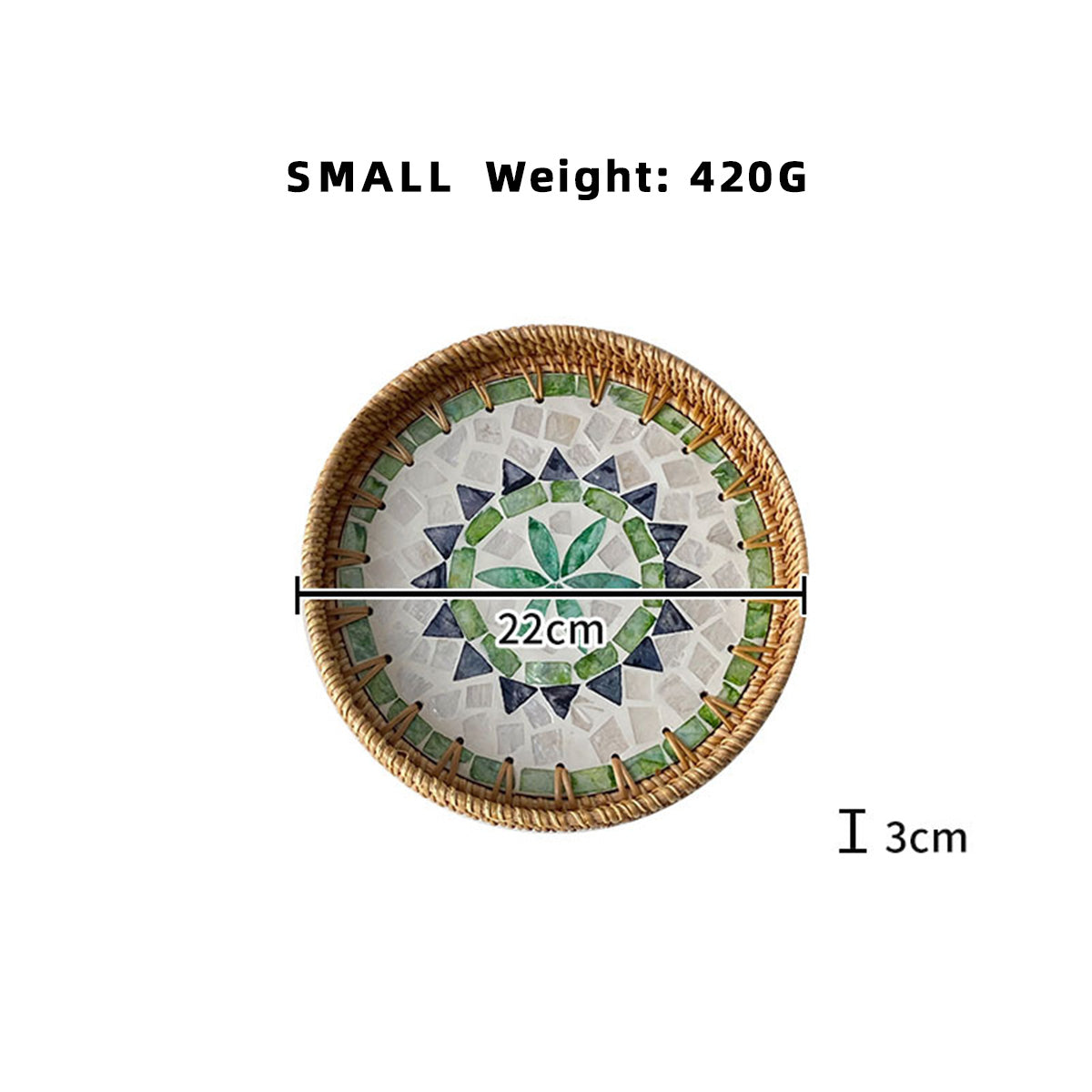 Light Luxury Tray Natural Round Household Shell Tray