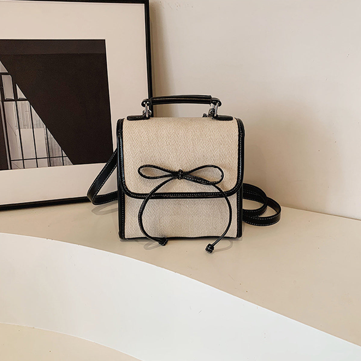 Korean Style Bow Shoulder Bag Square Handbag Shoulder Bag