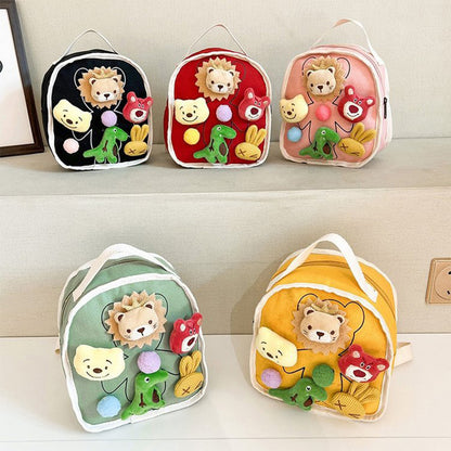 Korean Version Children's Schoolbag Cartoon Canvas Backpack