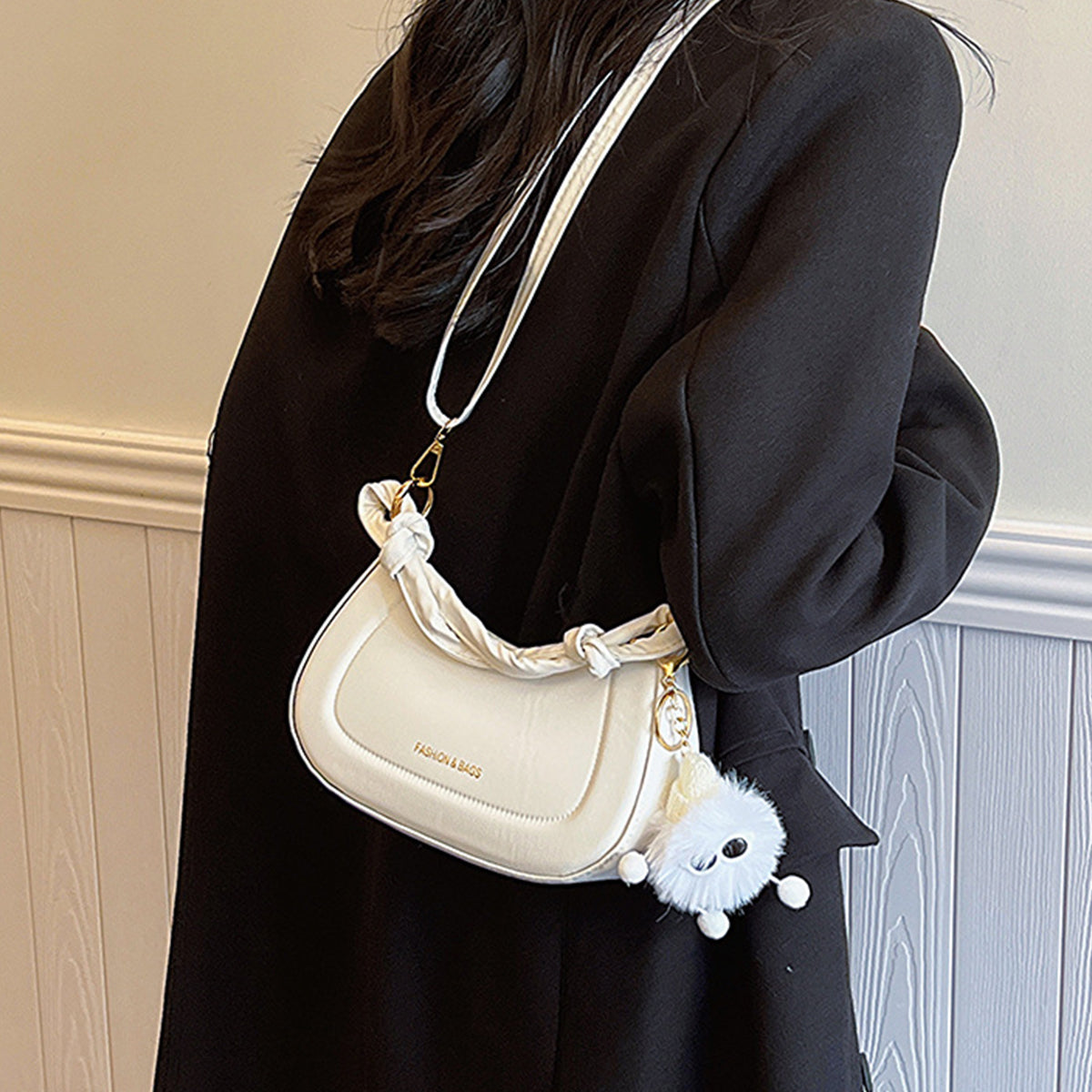 Ladies French Handbags Single Shoulder Saddle Bag