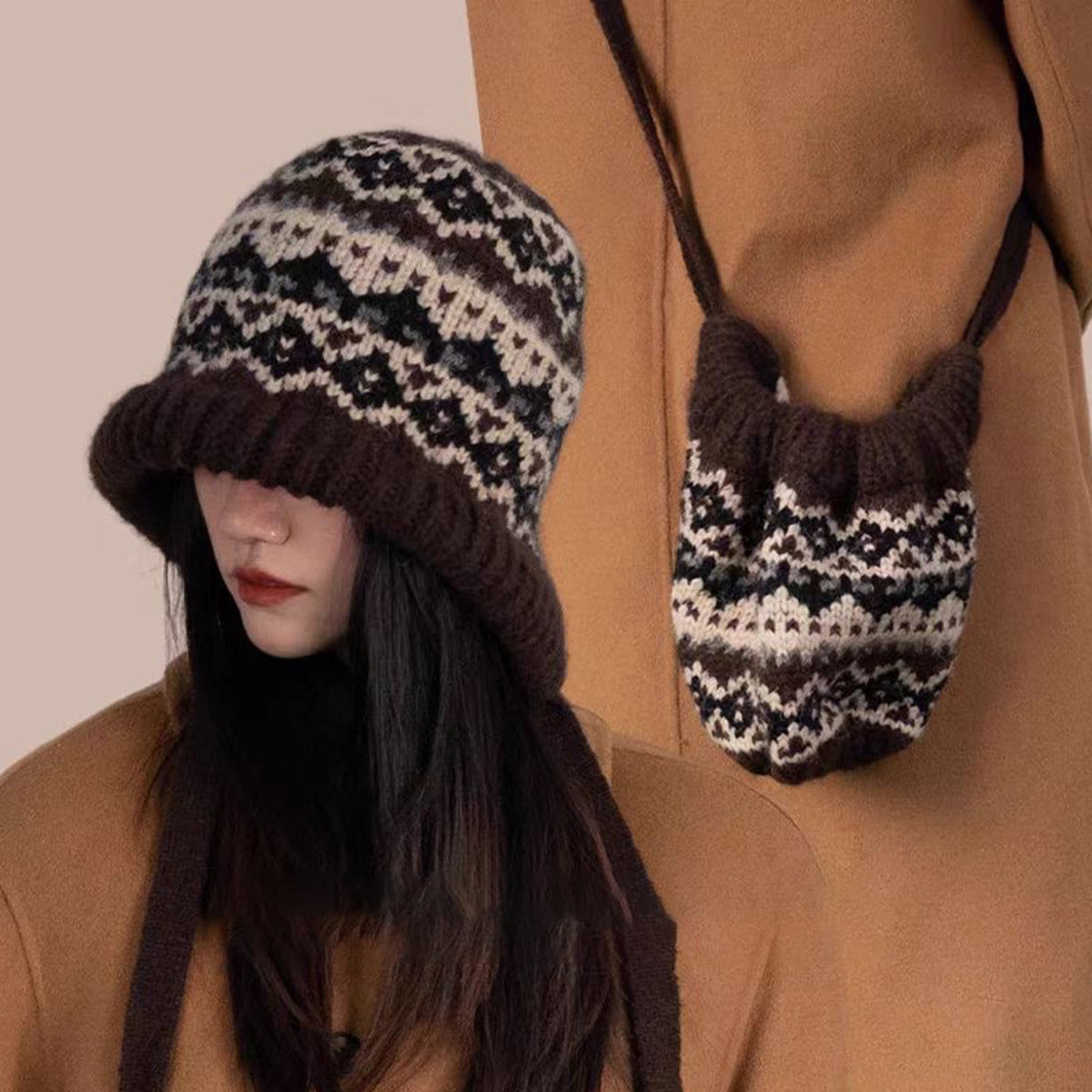 Women's Knitted Hat New Strap Windproof Hat