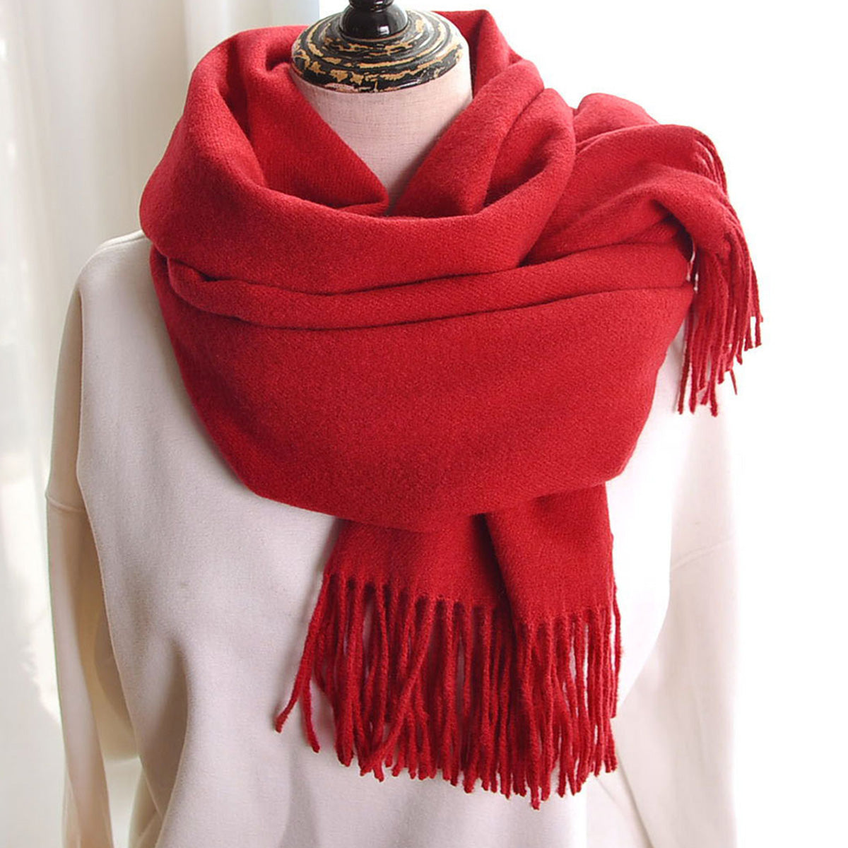 Solid Color Imitation Cashmere Scarf for Women Solid Color Scarf