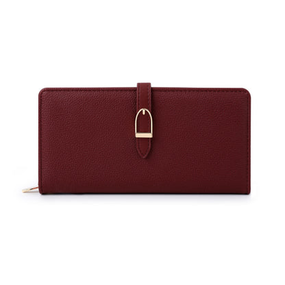 Dark Faux Cowhide Women Long Wallet