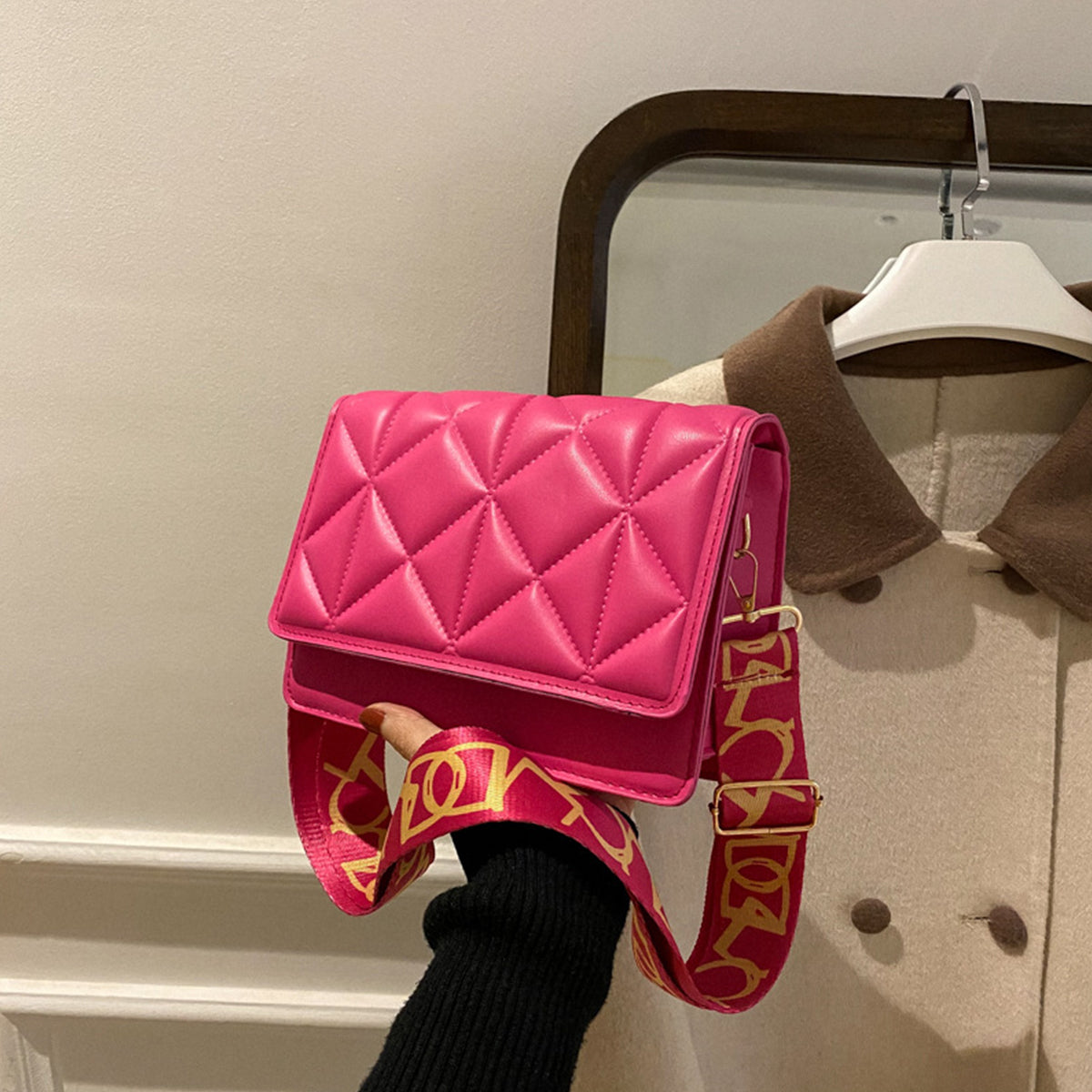 Solid Color Handbags Crossbody Small Square Bags