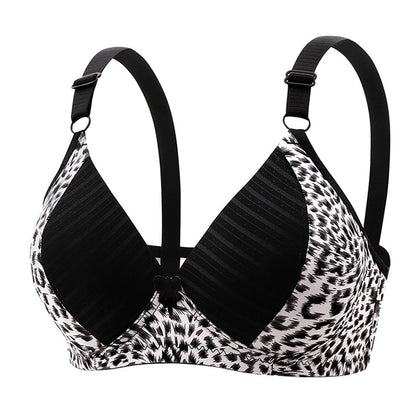 Comfortable Leopard Print Underwire-Free Bra