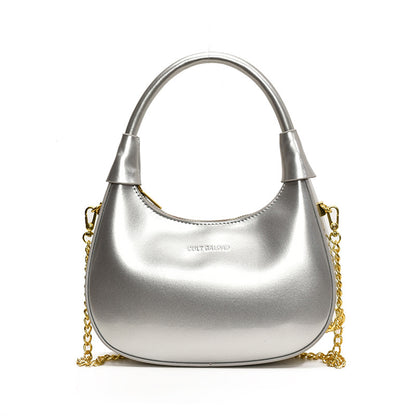 Burgundy Patent Leather  Handbag U-shaped Dumpling Bag
