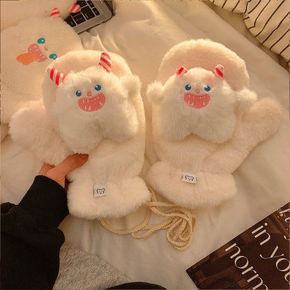 Autumn Winter Cartoon Cute Little Monster Warm Gloves