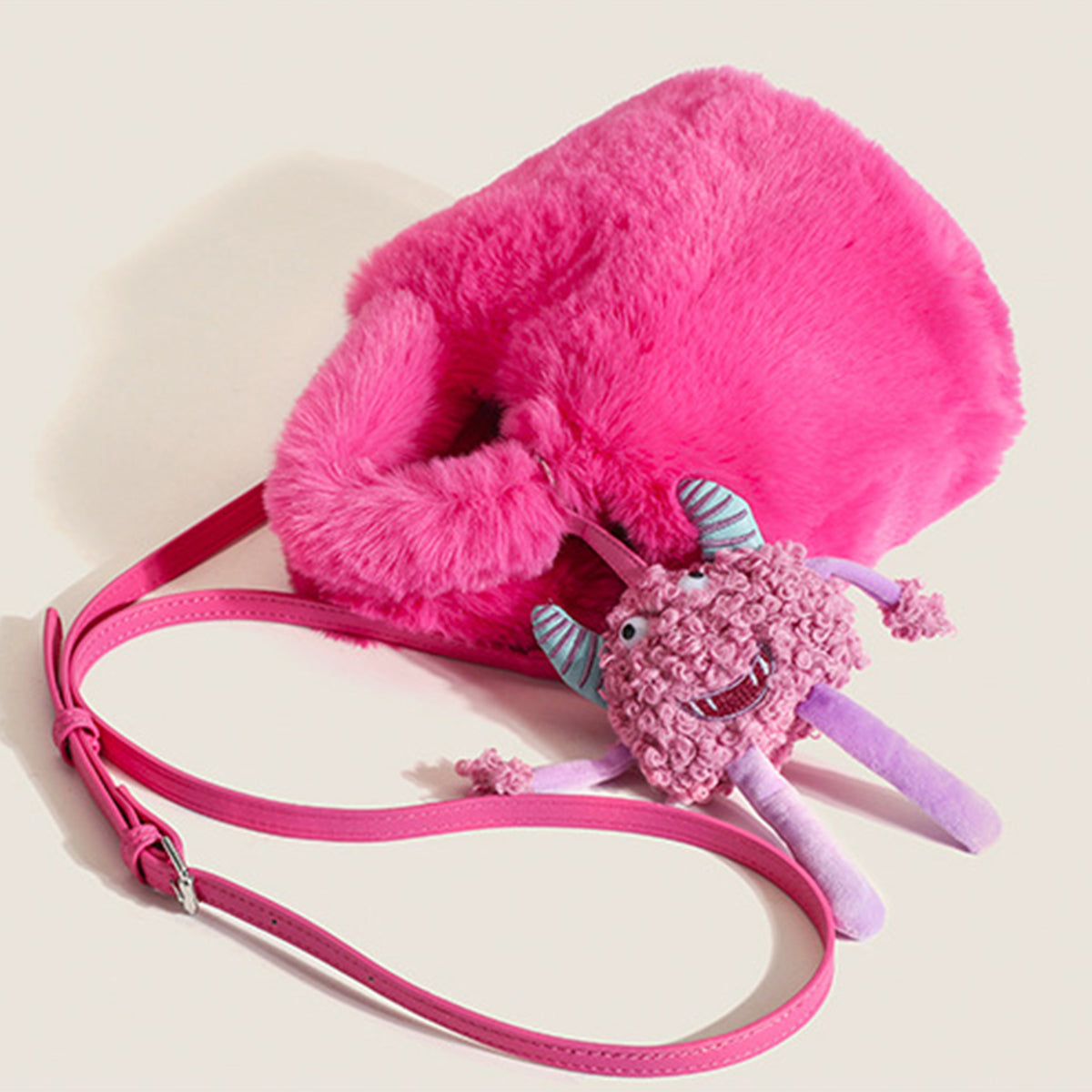 Plush Bag Rose Red Nonster Ornaments Plush Bucket Bag