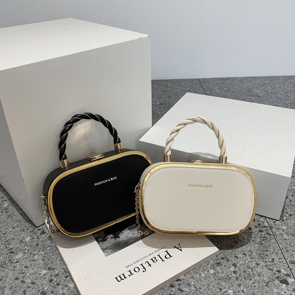 Chain Box Bag Candy Color Crossbody Commuter Bag