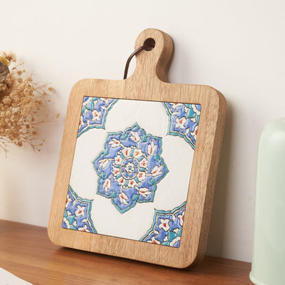 Solid Wood Retro Tile Placemat, Teat Insulation Placemat