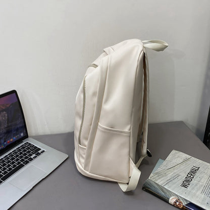 Men PU Soft Leather Large Capacity Backpack