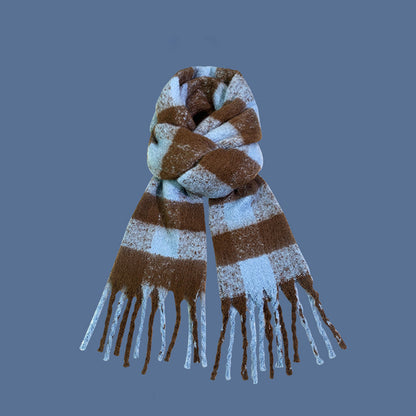 Rainbow Striped Scarf for Women Winter Scarf