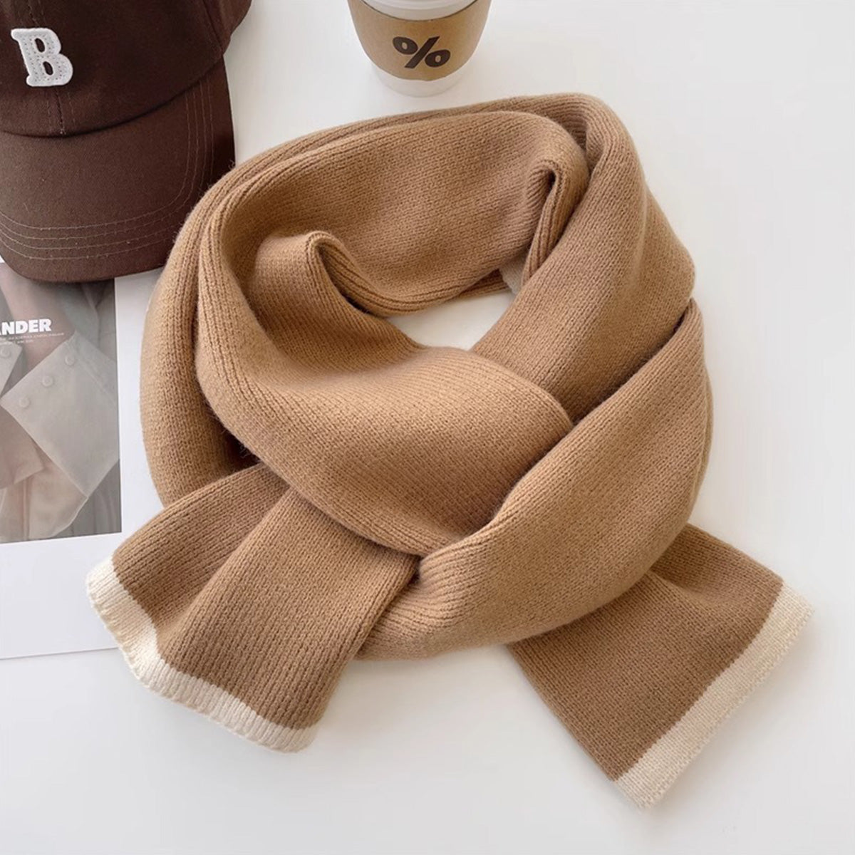 Scarf for Women Black Luxury Knitted Scarf