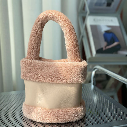 Furry Women Bag Leather Fur Fashionable Plush Bag Handbag