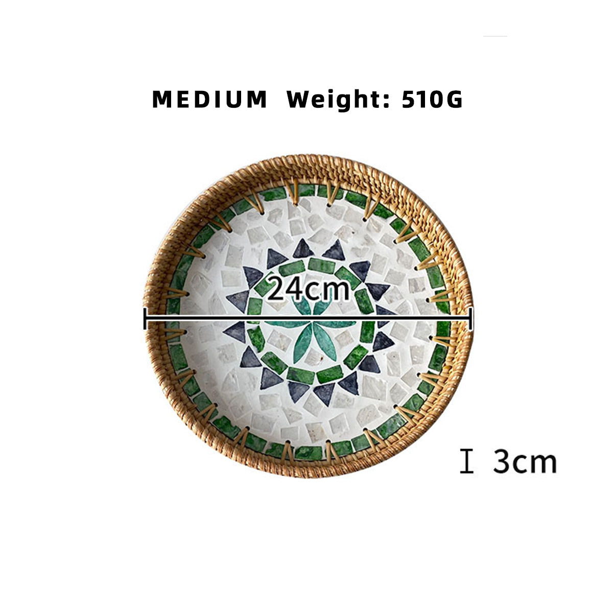 Light Luxury Tray Natural Round Household Shell Tray
