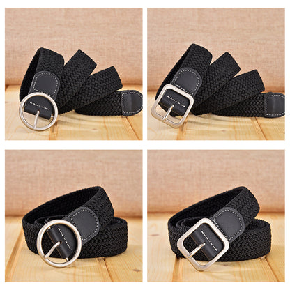 Women's Canvas Braided Elastic Belt
