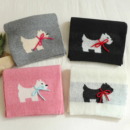 Bowknot Puppy Knitted Warm Scarf
