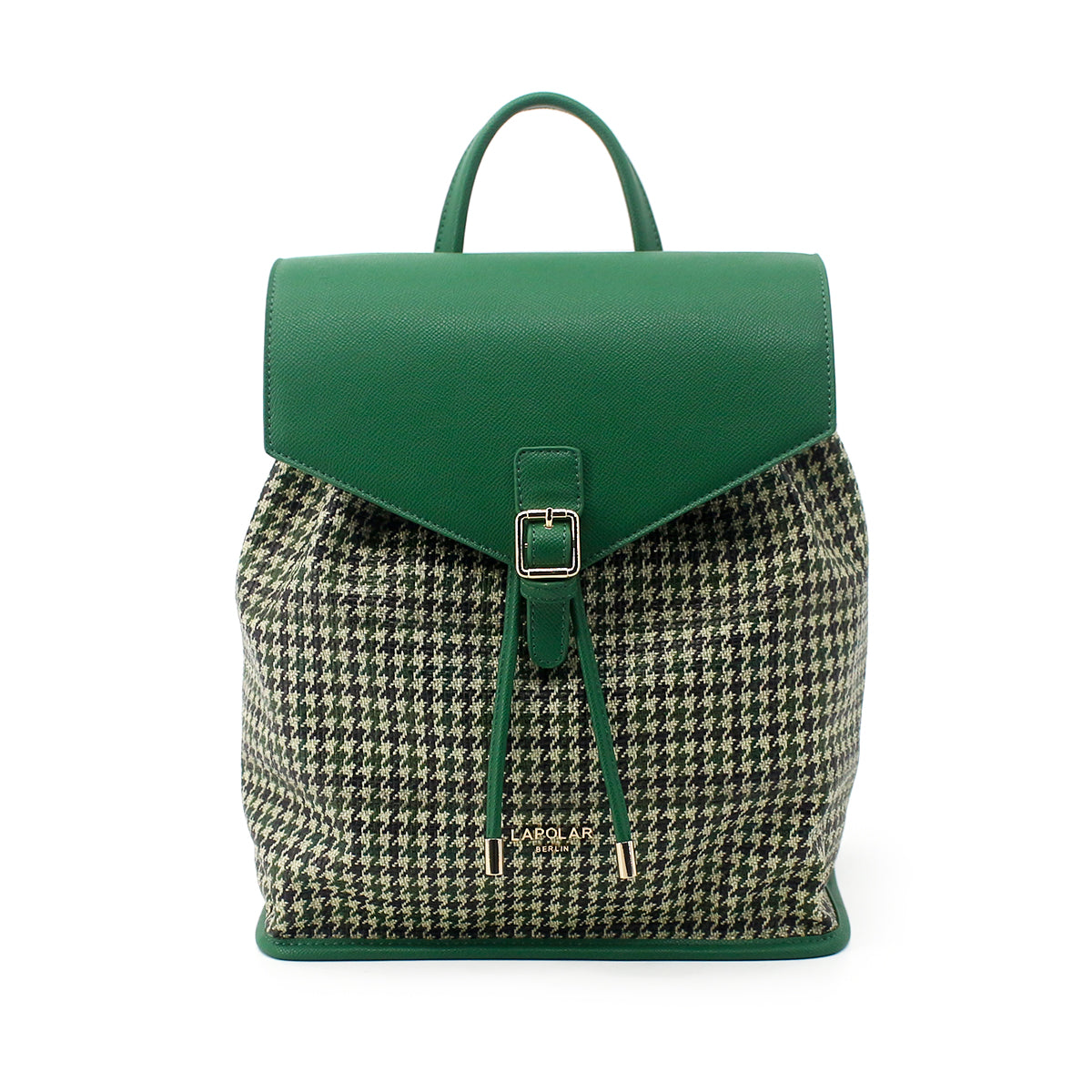 Backpack for Women, Tweed & PU Leather, Mint Check