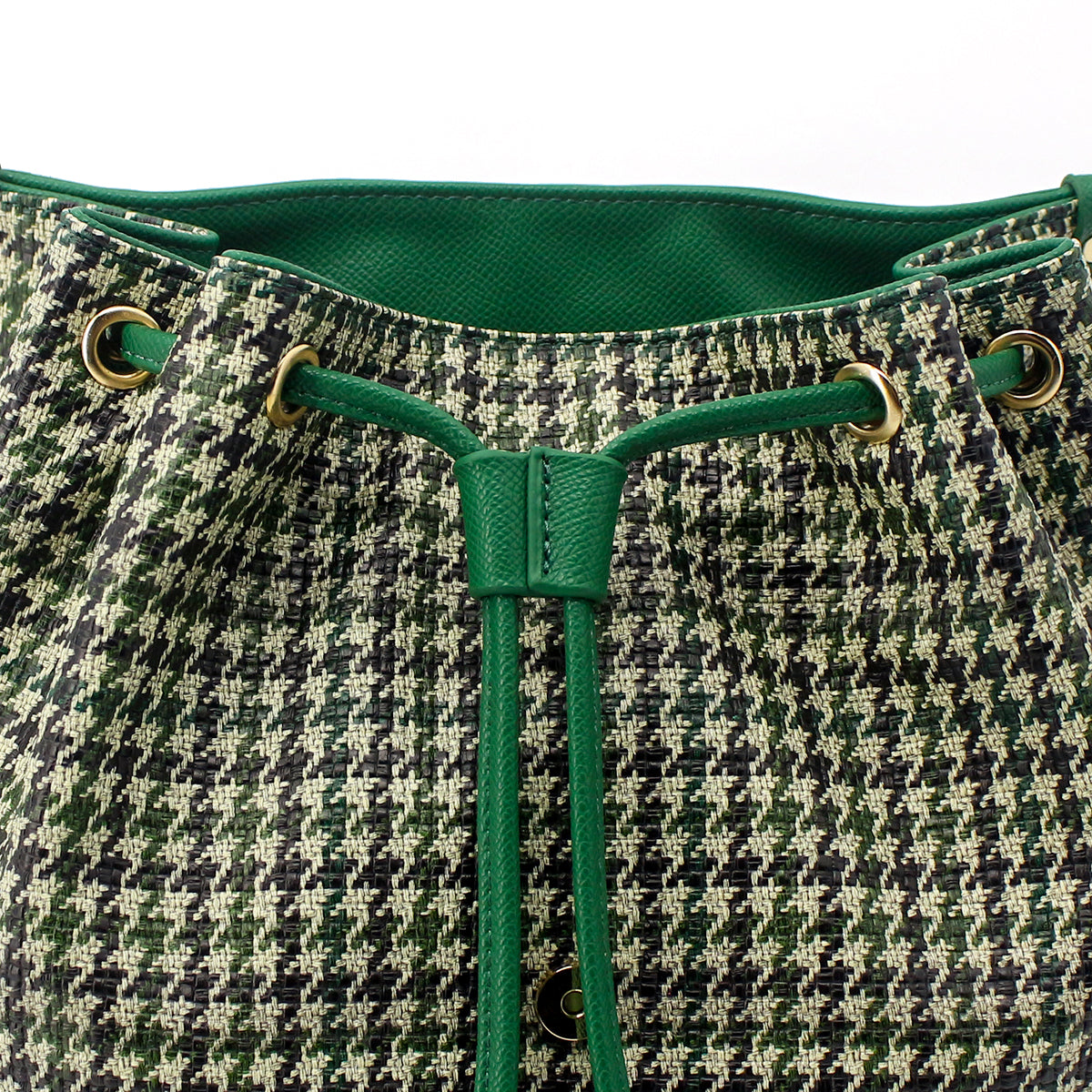 Backpack for Women, Tweed & PU Leather, Mint Check