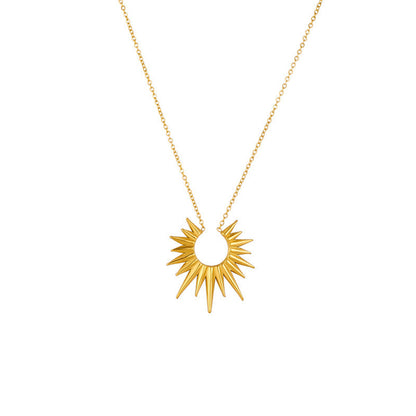 Stainless Steel Sunflower Necklace Earrings Set