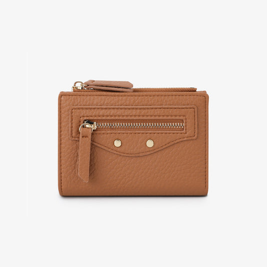 Women zipper Pebbled Compact Wallet