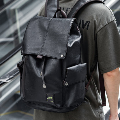 Men Leather Travel Backpack