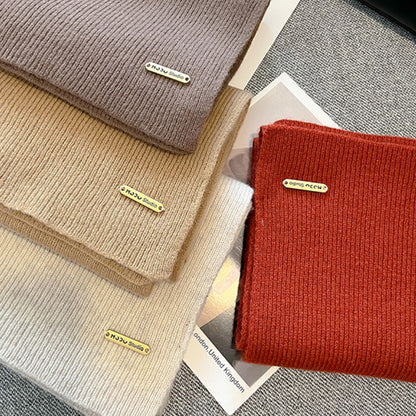 New Knitted Solid Color Small Scarf Thickened Scarf