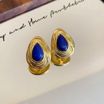Real Gold Electroplated Silver Needle Earrings