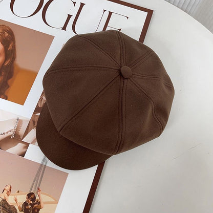 Octagonal Cap Versatile British Hat Beret