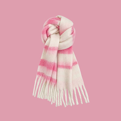 Rainbow Striped Scarf for Women Winter Scarf