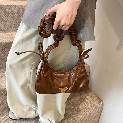 Pleated underarm shoulder crossbody bag