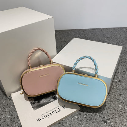 Chain Box Bag Candy Color Crossbody Commuter Bag