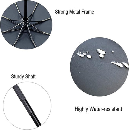 LAPOLAR Brand Travel Essentials Umbrella Windproof Compact Collapsible Light, Automatic, Strong and Portable, Wind Resistant Folding Small Umbrella for Rain