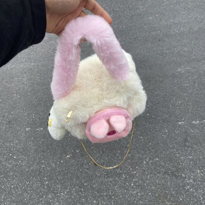Cute Pink Piggy Bag Plush Handbag Shoulder Bag