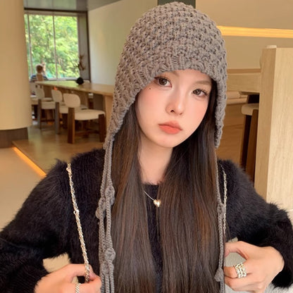 Women's Hand-Woven Tassel Knitted Hat
