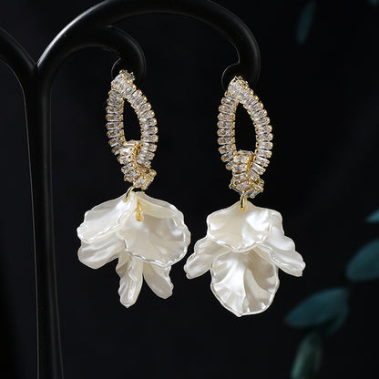 S925 Silver Needle Unique Large Flower Earrings