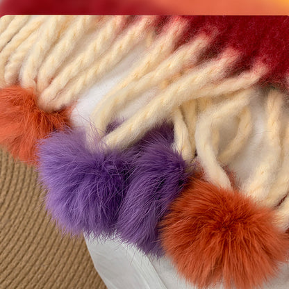 Women's Winter Color Matching Tassel Scarf