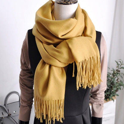 Solid Color Imitation Cashmere Scarf for Women Solid Color Scarf