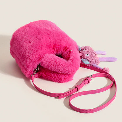 Plush Bag Rose Red Nonster Ornaments Plush Bucket Bag