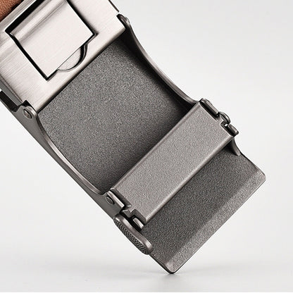 Two-Layer Cowhide Business Alloy Genuine Leather Belt