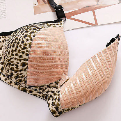 Comfortable Leopard Print Underwire-Free Bra