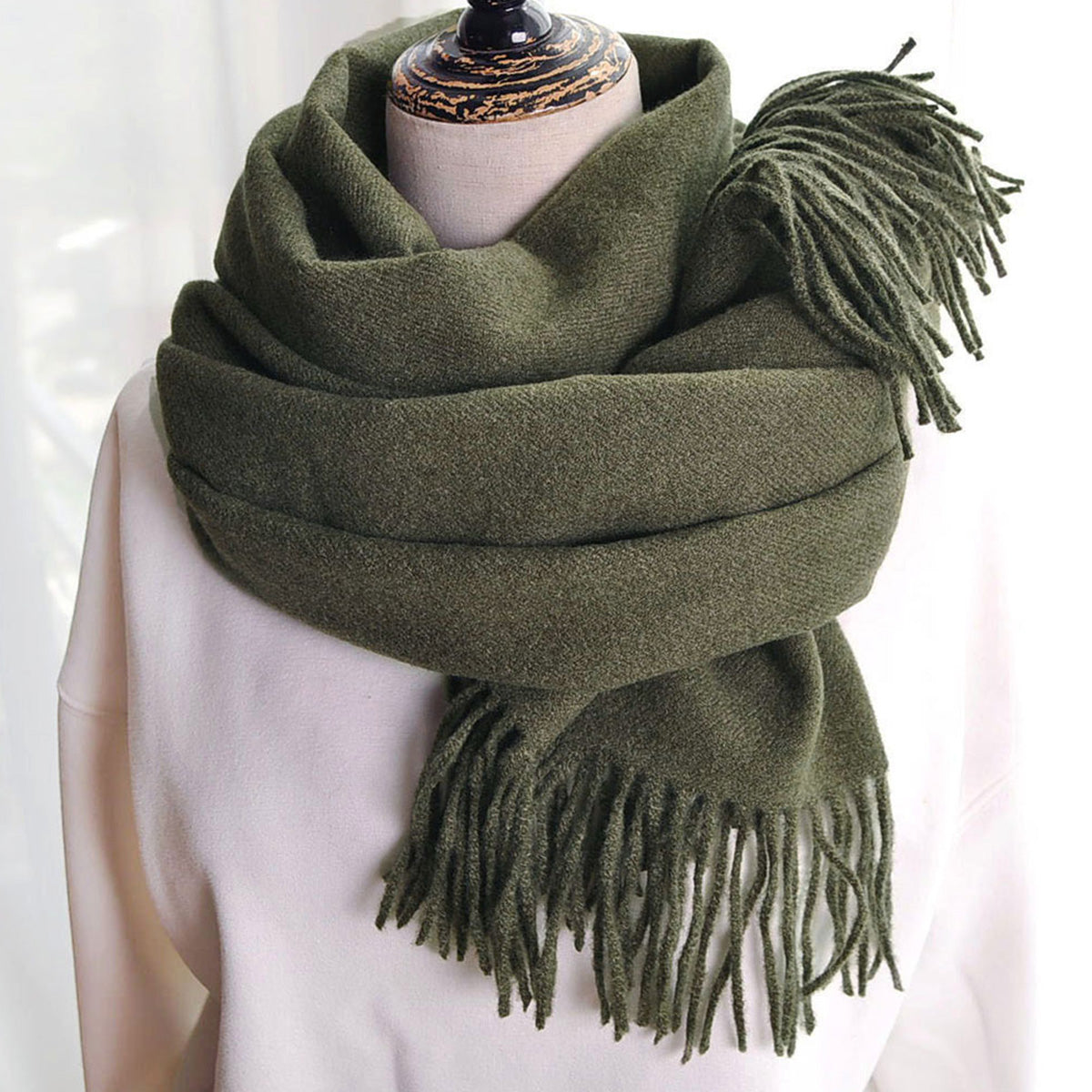 Solid Color Imitation Cashmere Scarf for Women Solid Color Scarf