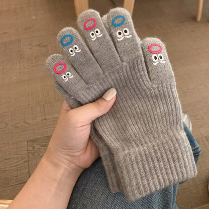 Cute Knitted Wool Gloves With Touch Screen for Winter
