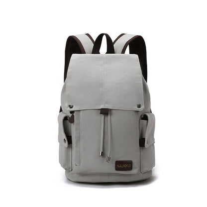 Simple Solid Color Backpack Retro Canvas Backpack