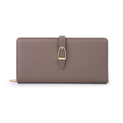 Dark Faux Cowhide Women Long Wallet