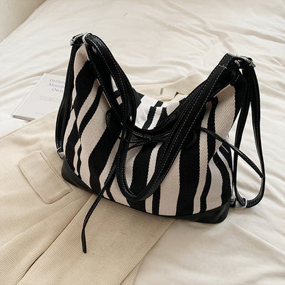 Students Striped Backpack Tote Bag Women's Bag