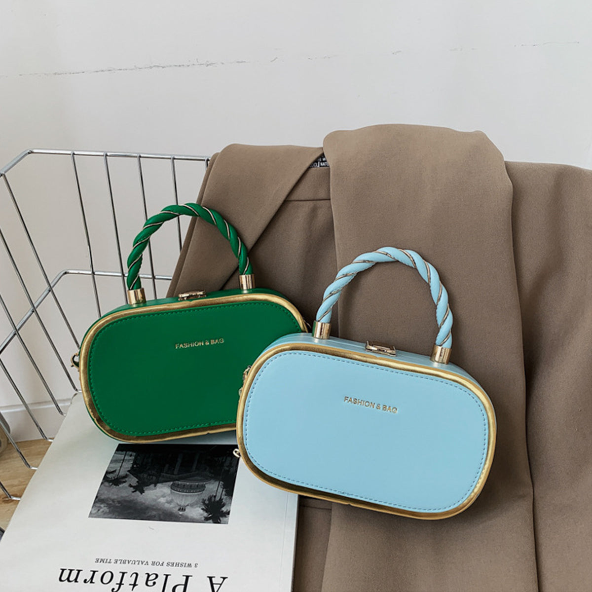 Chain Box Bag Candy Color Crossbody Commuter Bag