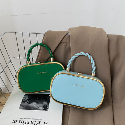 Chain Box Bag Candy Color Crossbody Commuter Bag