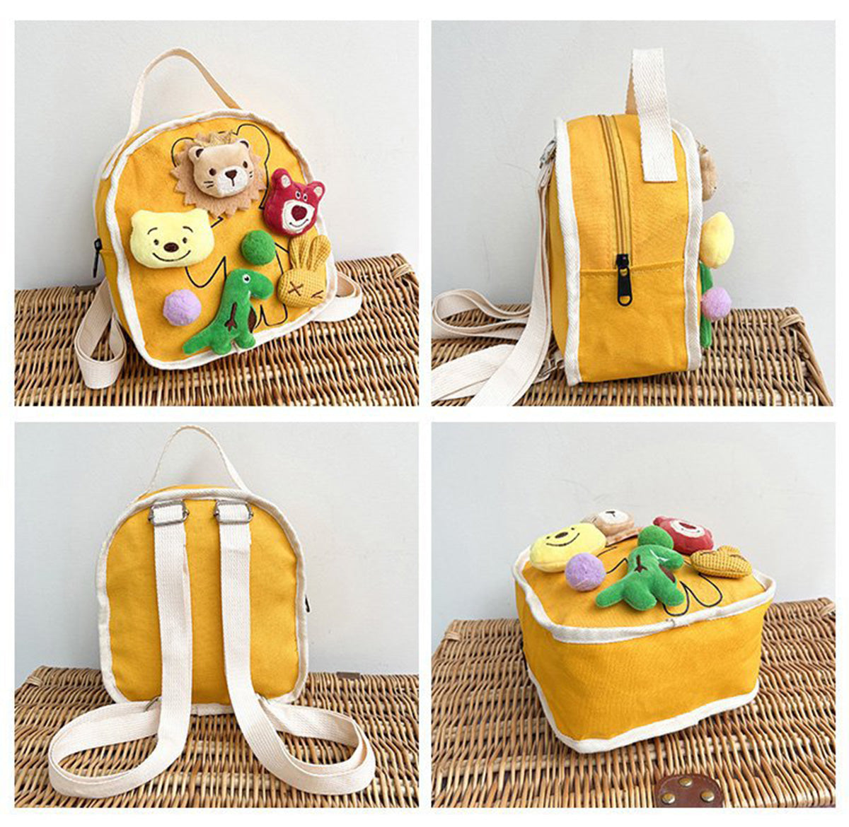 Korean Version Children's Schoolbag Cartoon Canvas Backpack